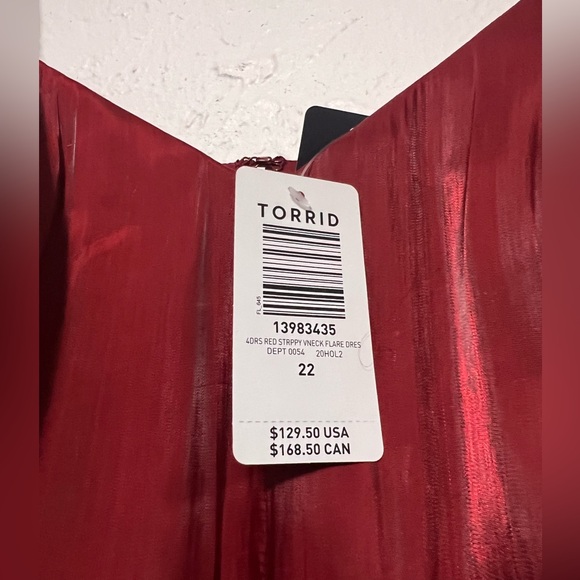Torrid Red Satin Mini Dress BNWT Size 22 - Picture 4 of 12
